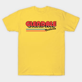 Glendale, CA \/\/\/\ Retro Typography Design T-Shirt